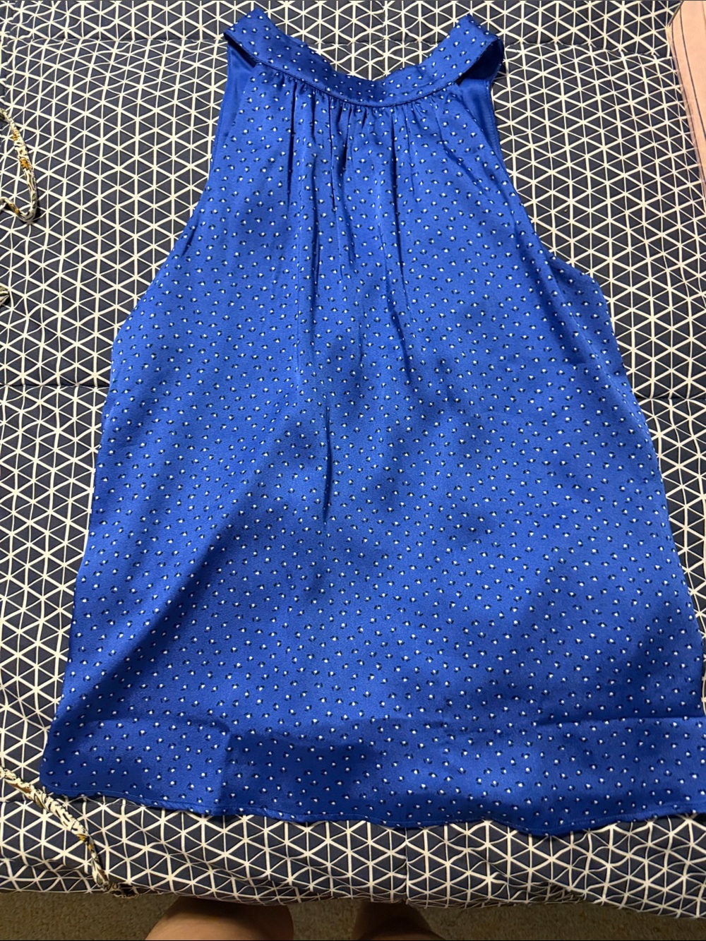 Blue Polka Dot Halter Neck Camisole